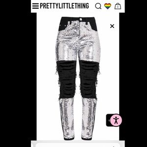 Pretty little thing sequin jeans